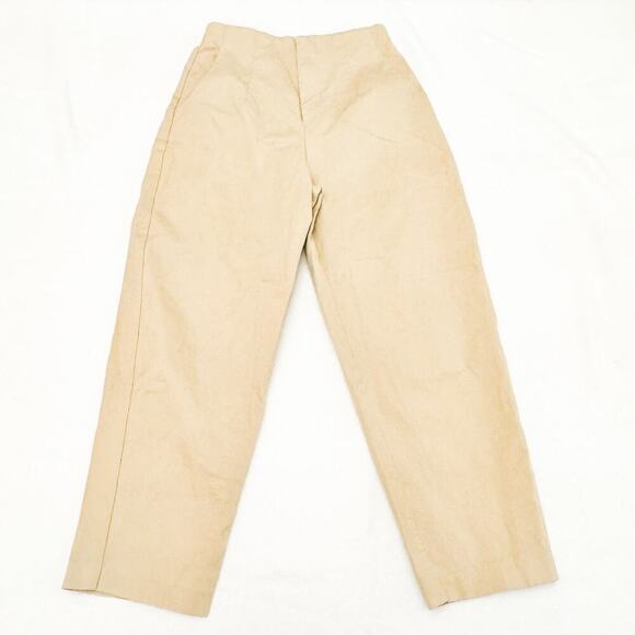 Zara Khaki Dress Pant Straight Leg Cropped Size Small - Picture 2 of 7